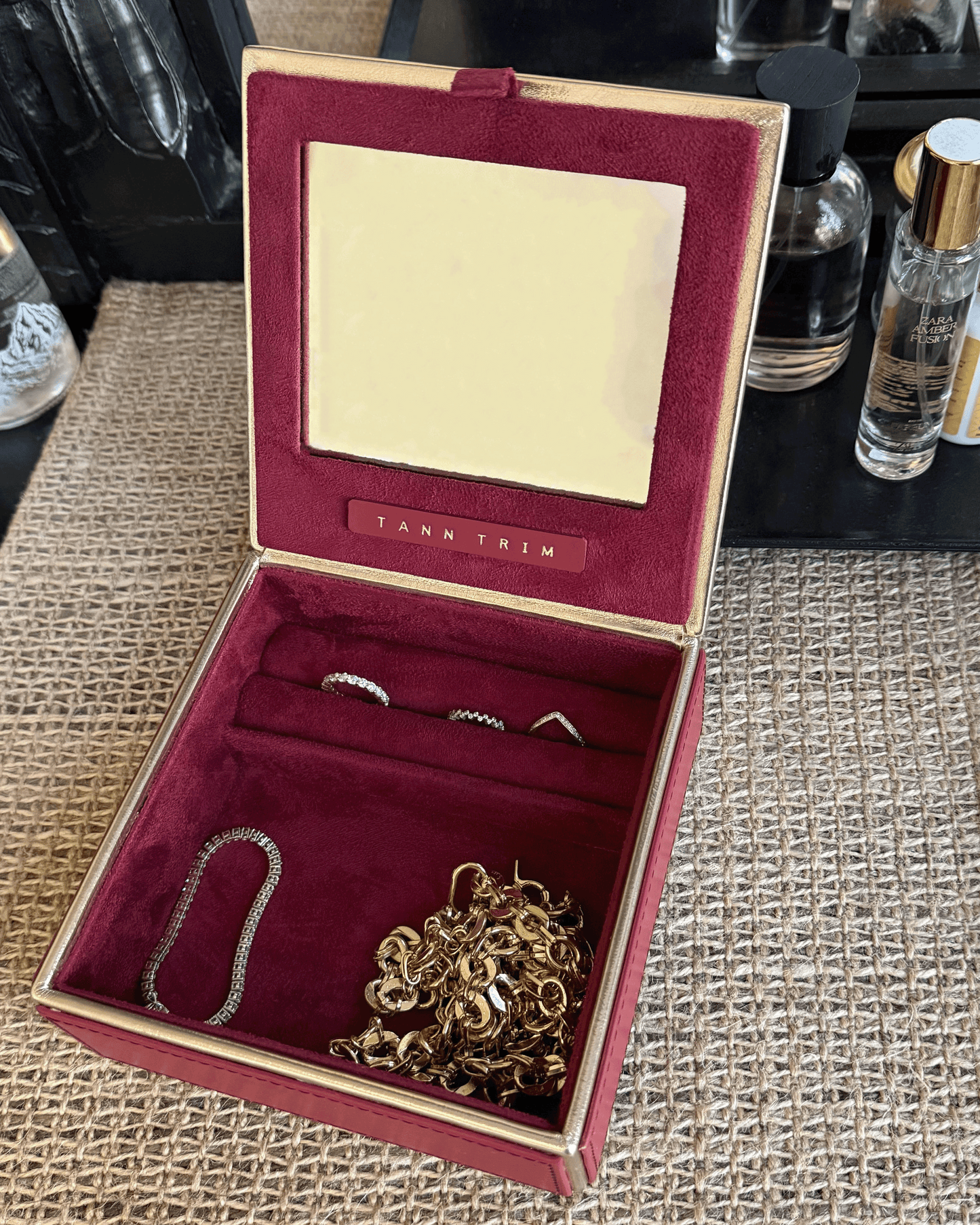 Suede Quilted Jewelry Box